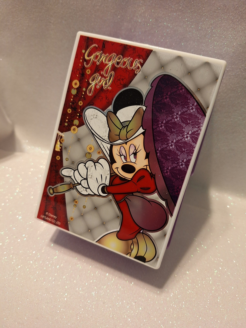 Disney Minnie Mouse 'Gorgeous Girl' Purple & Red Mirror Jewelry Box